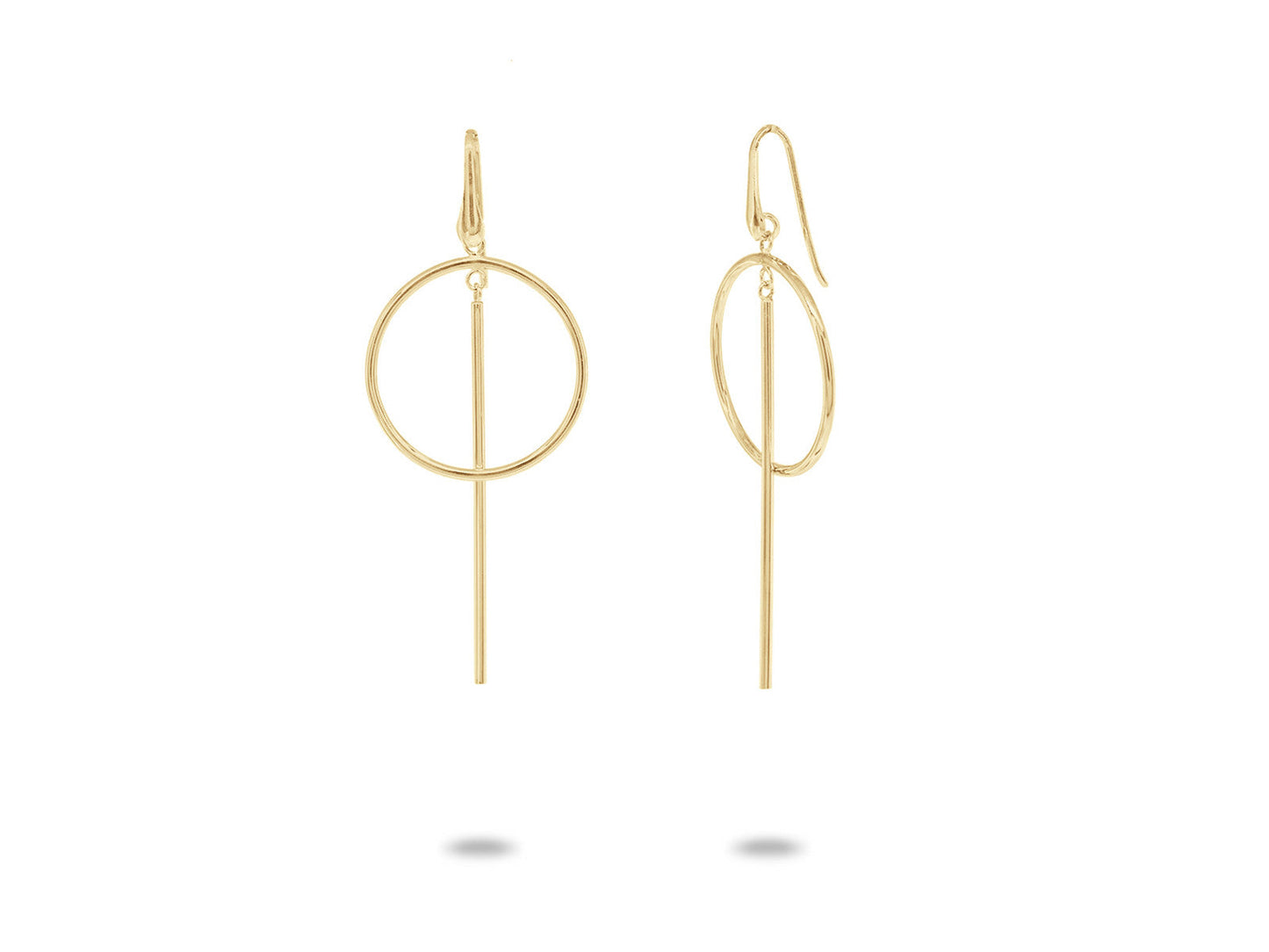 Golden Geometric Dangling Earrings Earrings