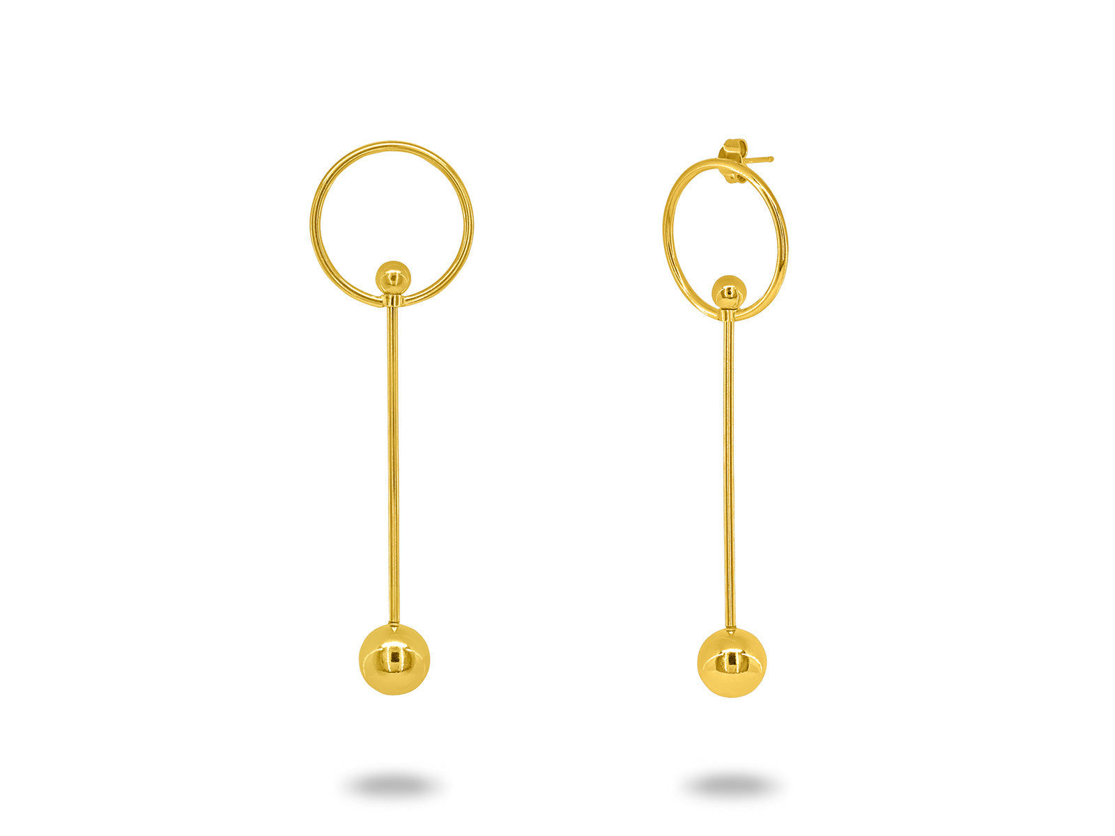 Sliding Geometric Constellation Circle and Line Earrings Earrings
