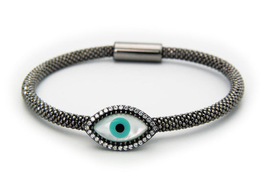 Gunmetal Black Evil Eye Bracelet Bracelets