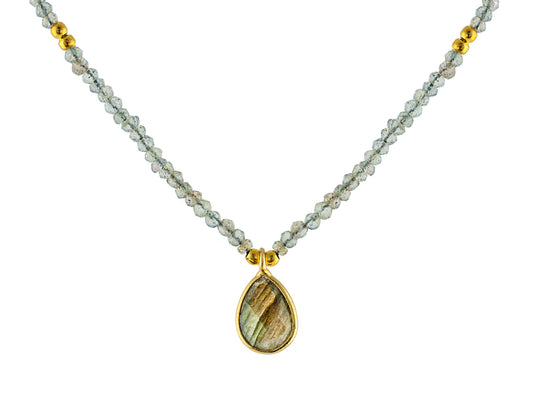 Labradorite Choker and Earring Set Necklaces