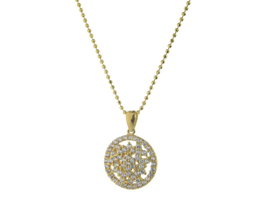 Golden Brilliant CZ Stone Pendant Necklace Necklaces