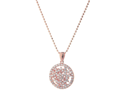 Rose Brilliant CZ Stone Pendant Necklace Necklaces