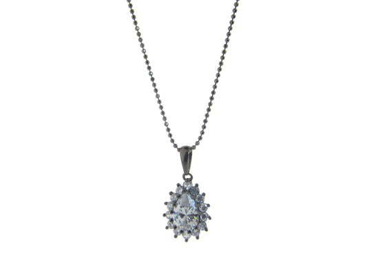 Gunmetal CZ Royal Pendant Necklaces