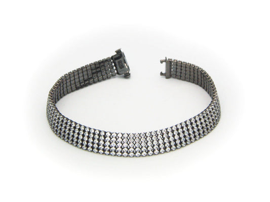 Gunmetal Black 5 Row Tennis Bracelet Bracelets