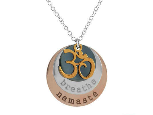 Ohm Breathe Namaste Pendant Necklace Necklaces