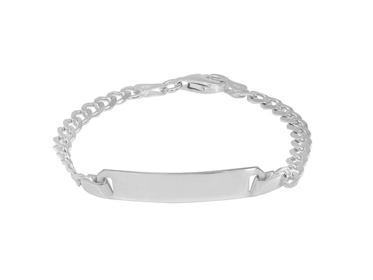 Engravable Silver ID Nameplate Bracelet Bracelets