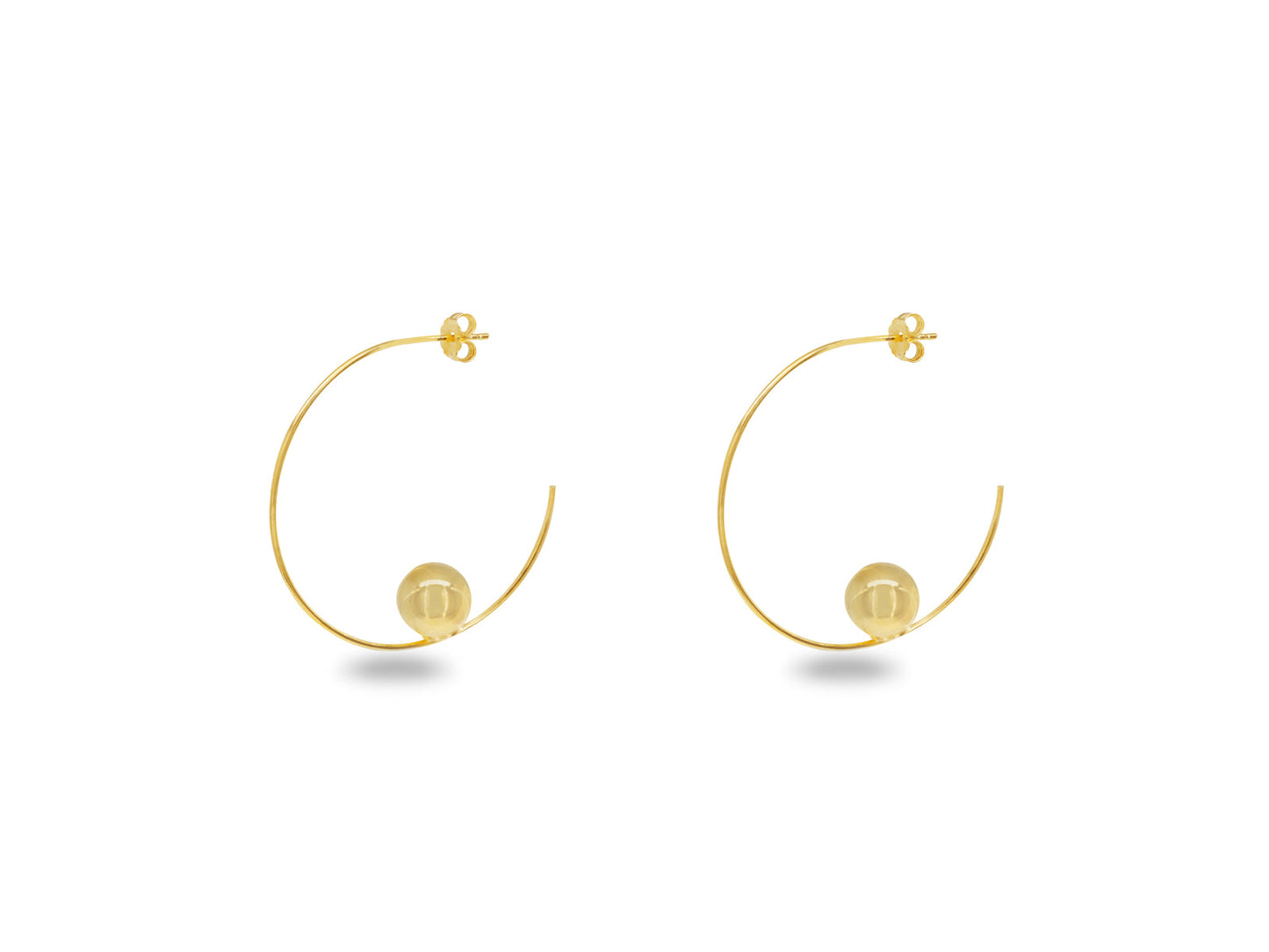 Golden Globe Hoop Earrings Earrings