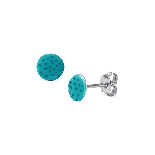 Pastel Blue Polka Dot Stud Earrings Earrings