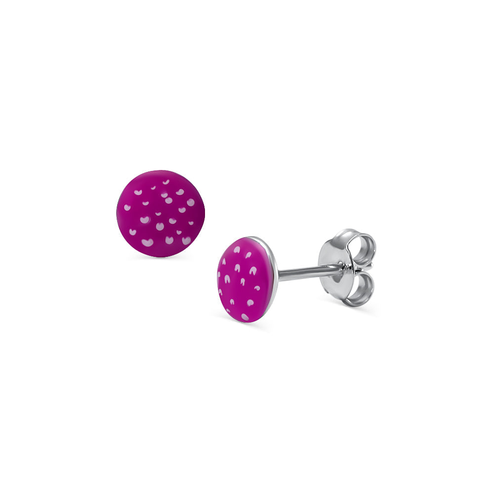 Rose Polka Dot Stud Earrings Earrings