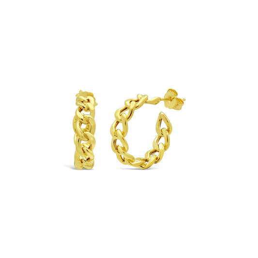 Gold Plated Sterling Silver Mariner Hoop Earrings Earrings