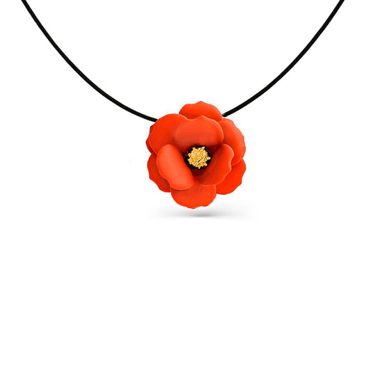 Pastel Coral Flower Pendant Necklace Necklaces