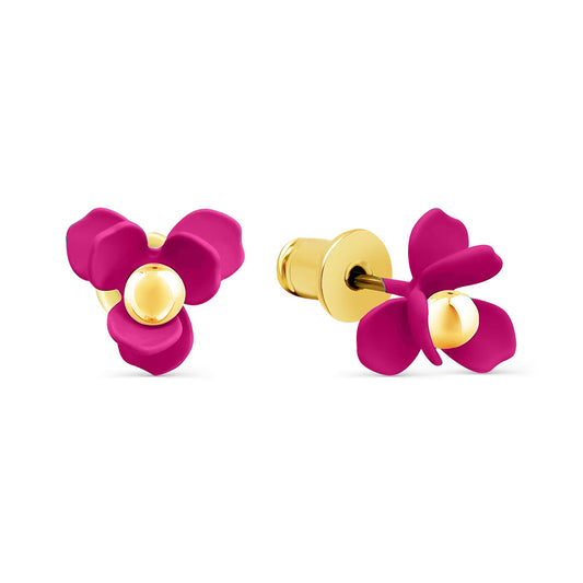 Mini Fuccia Flower Stud Earrings Earrings