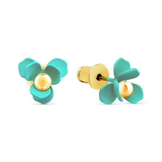 Mini Pastel Teal Flower Stud Earrings Earrings