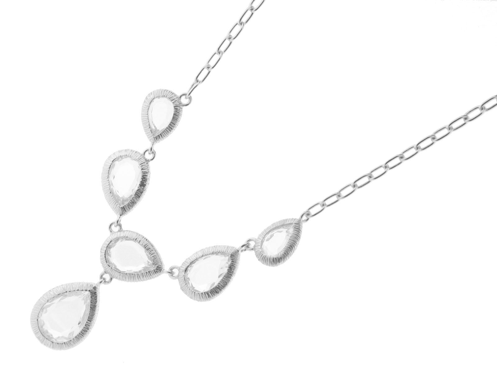 Flowing Marquis Stones Gala Necklace in Sterling Silver Necklaces