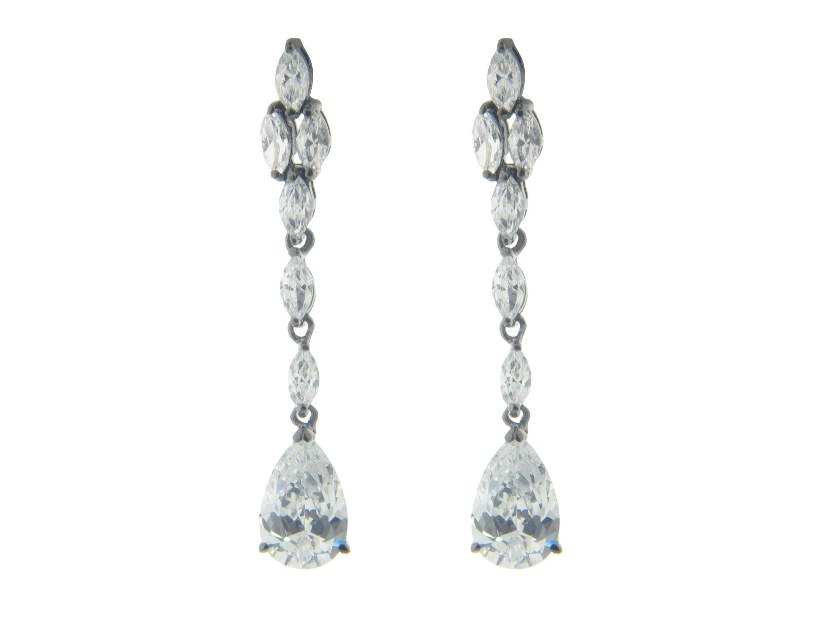 Line Drop CZ Bridal Drops Earrings