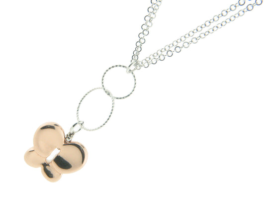 Pink Butterfly Necklace for Women, Length: 16-18 Inches in Sterling Silver Necklaces