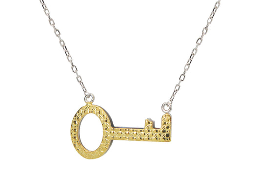 Sterling Silver Double Sided Key Pendant Necklace, Size: 18" Necklaces
