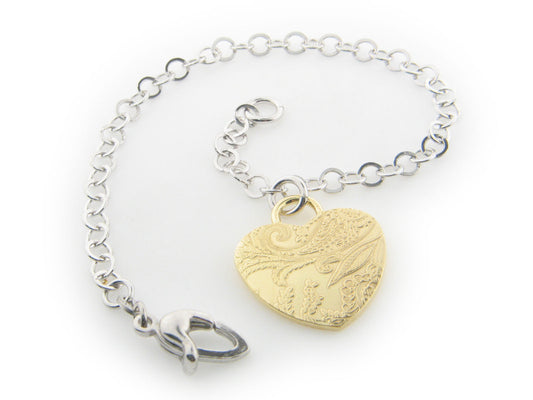 Italian Engravings Heart Bracelet Bracelets