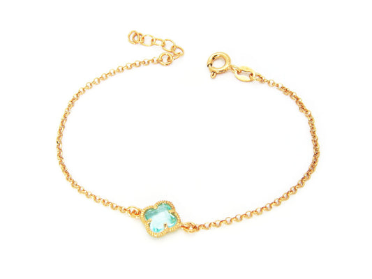 Golden Aqua Crystal Bracelet Bracelets