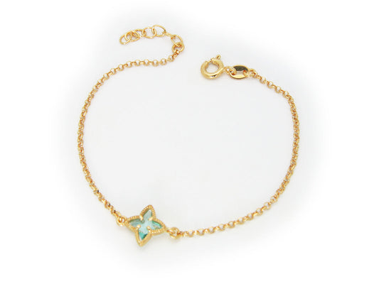 Ocean Aqua Flower Crystal Bracelet Bracelets