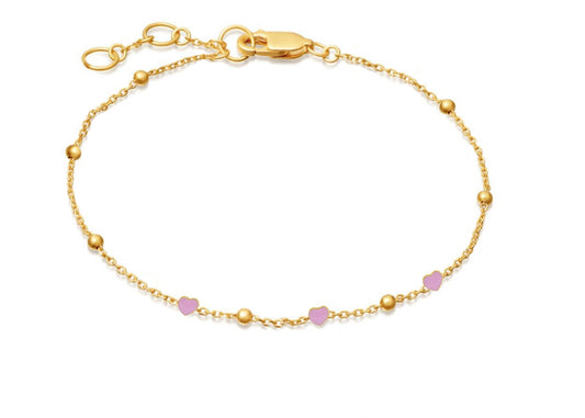 Pastel Pink Hearts Bracelet (Vermeil) Bracelets