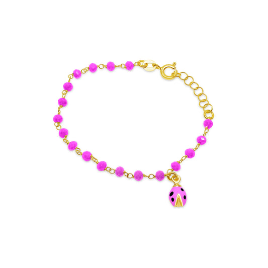 Pink Lady Bug Bracelet Bracelets