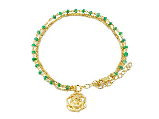 Green Jade Golden Rose Bracelet Bracelets