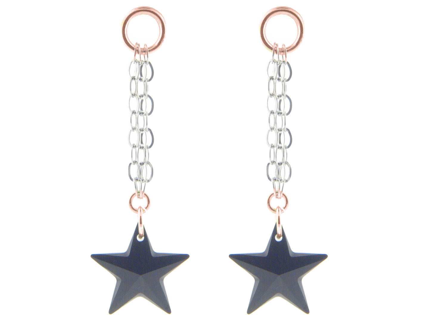 Black Swarovski Crystal Star Earrings Earrings