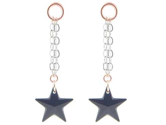 Black Swarovski Crystal Star Earrings Earrings