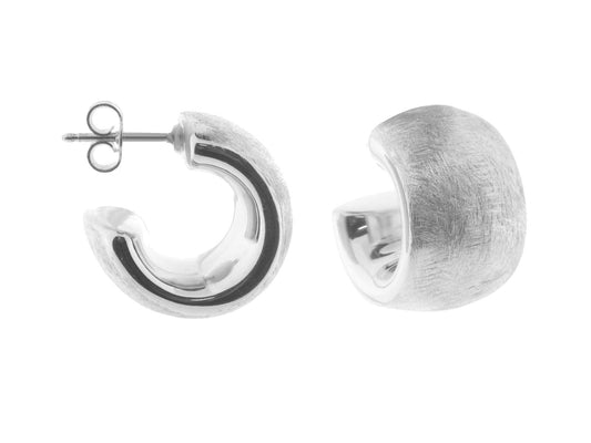 Thick Satin Finish Hoop Earrings (13mm) Earrings