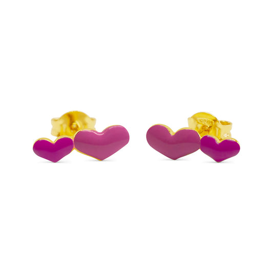 Pink Cupids Hearts Stud Earrings Earrings