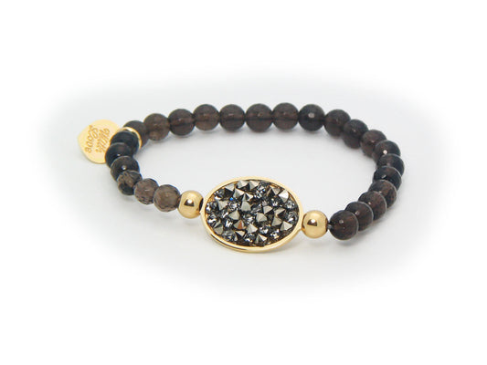 With Love Smoky Quartz & CZ Stone Bracelet Bracelets