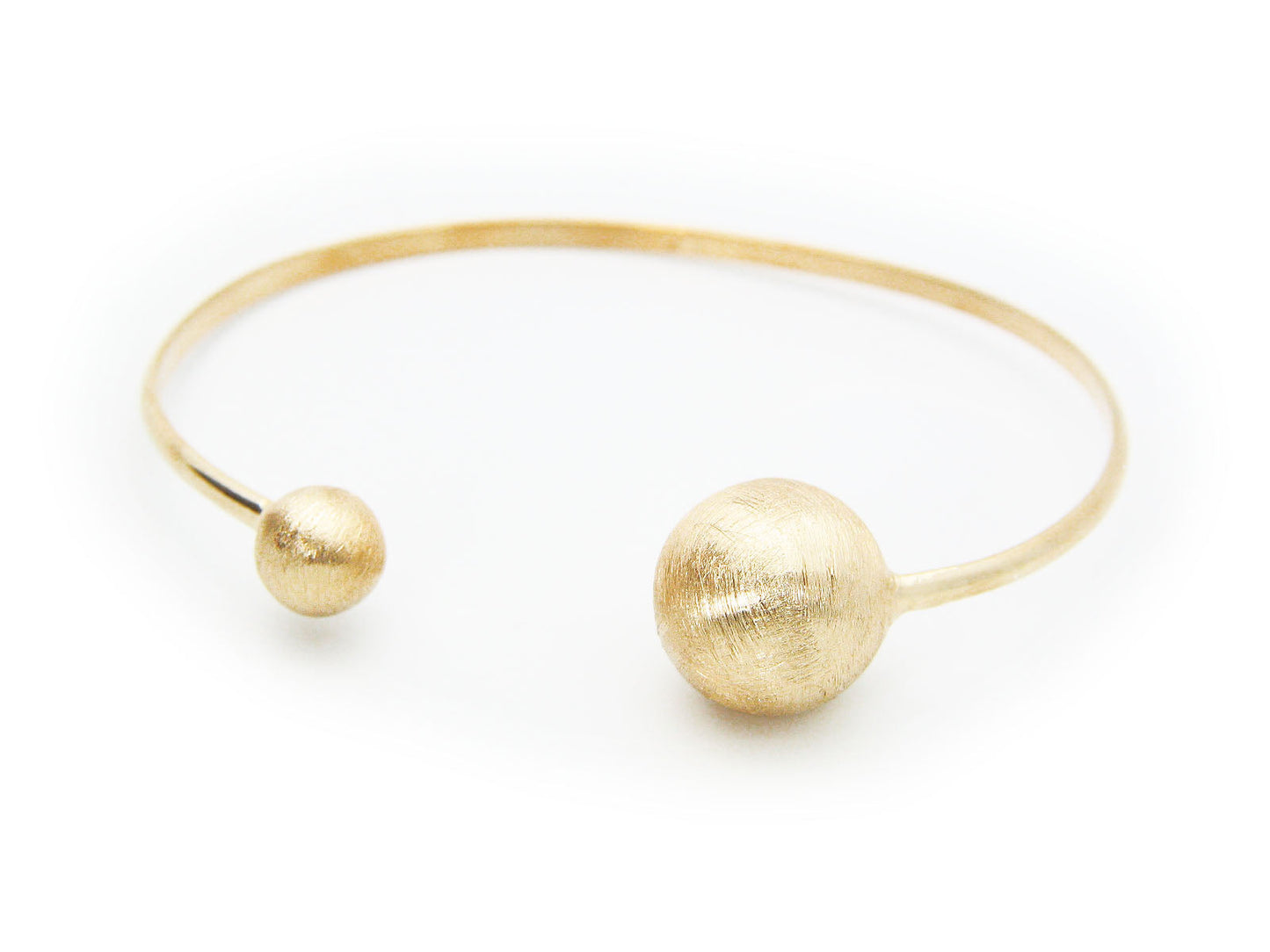 Satin Golden Globes Cuff Bangle Bracelets