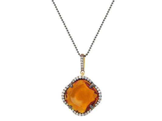 Yellow CZ Clover Necklace in 18k Gold Plated Sterling Silver Necklaces