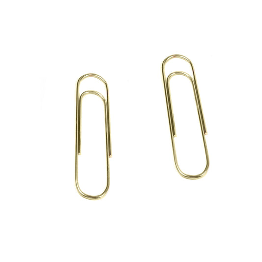 14k Gold Paper Clip Earrings Earrings