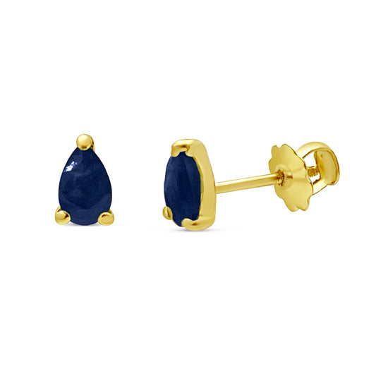 14k Gold Pear Sapphire Screwback Stud Earrings Earrings