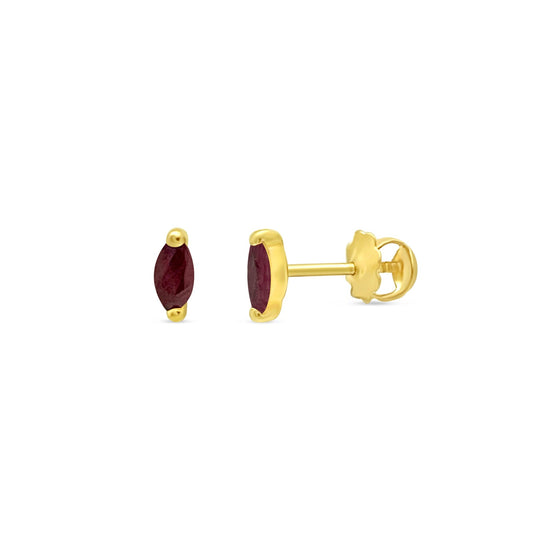 14k Gold Marquise Ruby Screwback Stud Earrings Earrings