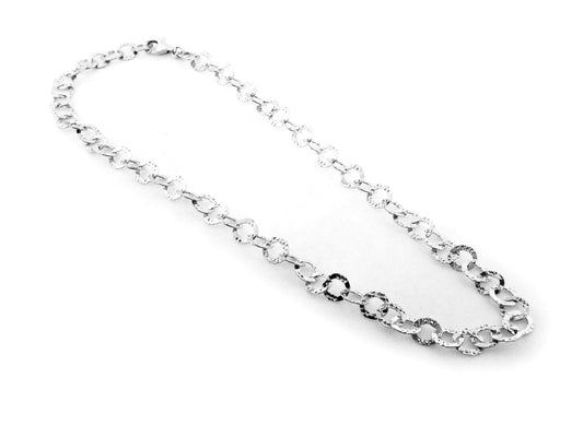 Long Hammered Links Necklace, 24" Necklaces