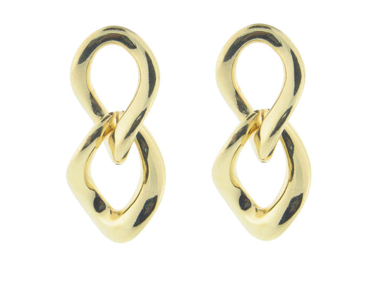 Electroformed Polished Gold Plated Italian Links Earrings Earrings