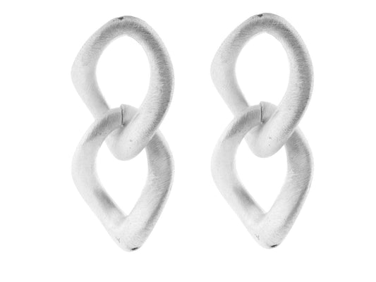 Electroformed Silver Italian Links Earrings Earrings