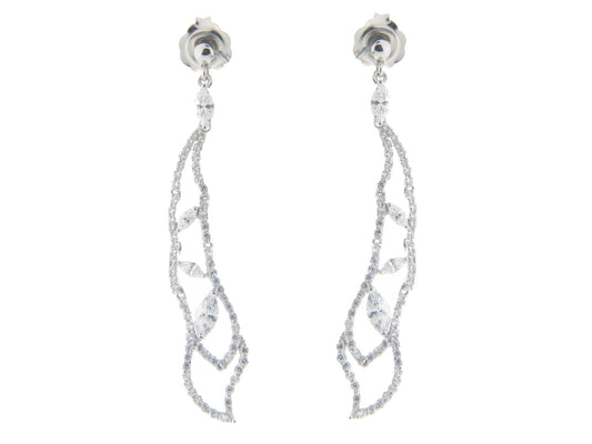 Sterling Silver Bridal Dream Drop Earrings, 2.65" Earrings