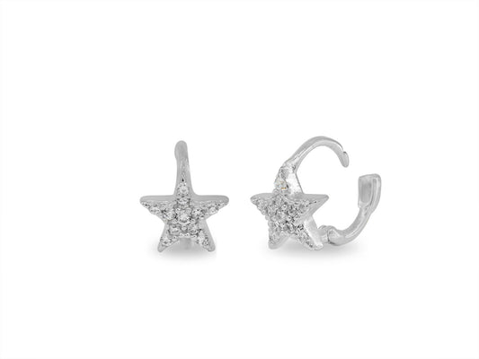 Mini CZ Star Hoop Earring Earrings