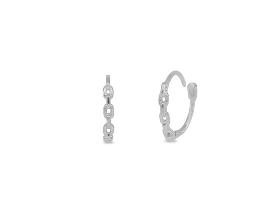 Small Anchor Links Huggie Hoop Earrings Earrings