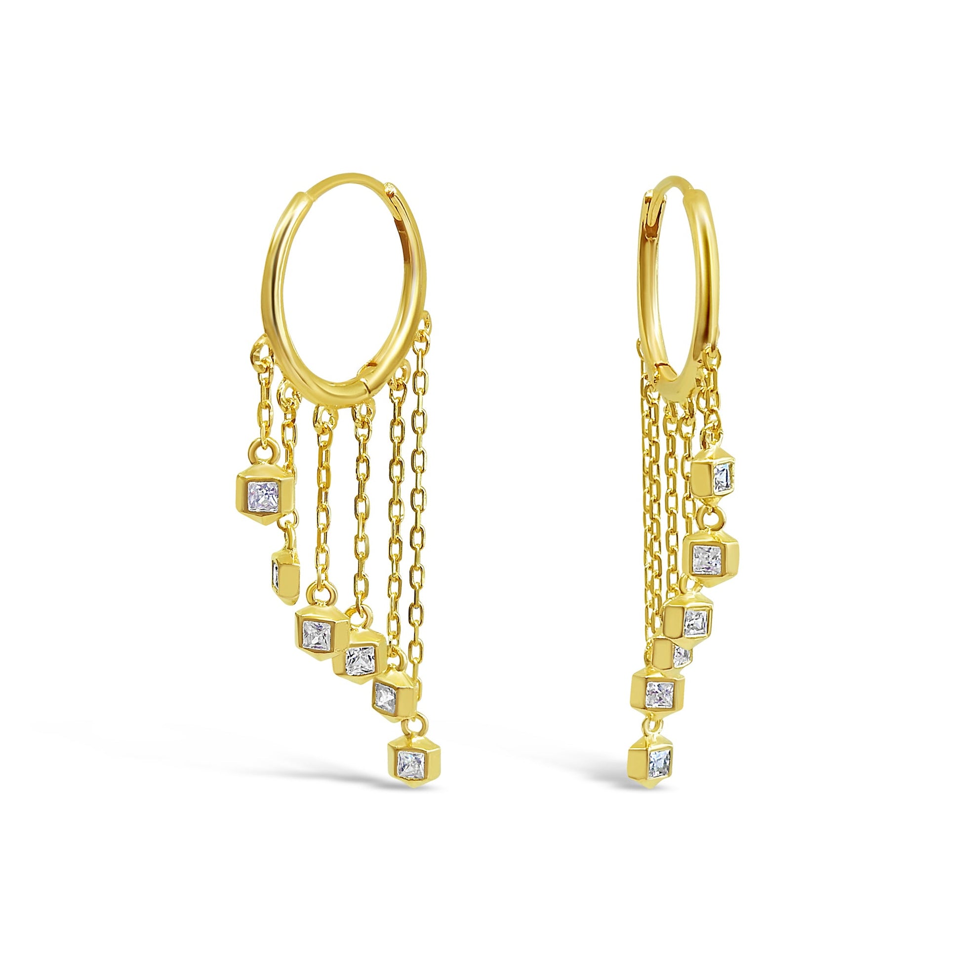 Cascading Sparkling Lockets Hoop Earrings Earrings