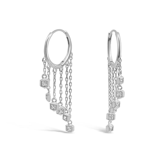 Cascading Sparkling Lockets Hoop Earrings Earrings