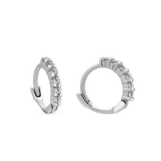 Small Eternity CZ Huggie Hoop Earrings Earrings