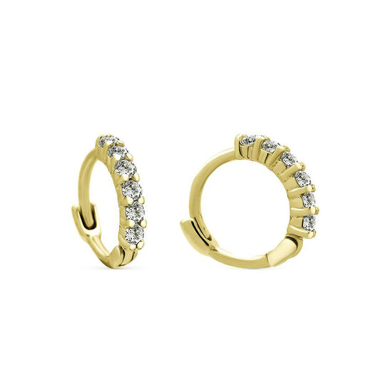 Small Eternity CZ Huggie Hoop Earrings Earrings