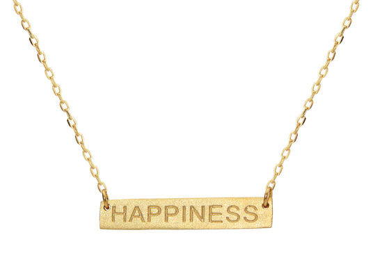 Golden Happiness Bar Necklace Necklaces