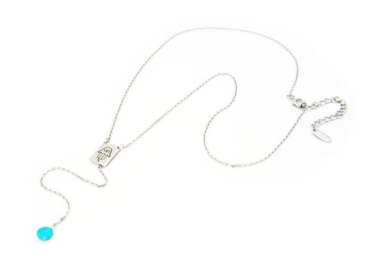 Turquoise Hamsa Rosary Necklace Necklaces