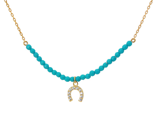 Turquoise Mini Horseshoe Golden Necklace Necklaces